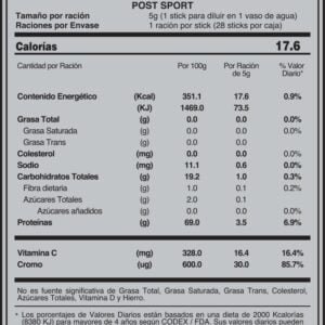 TABLA NUTRICIONAL FUXION POST-SPORT