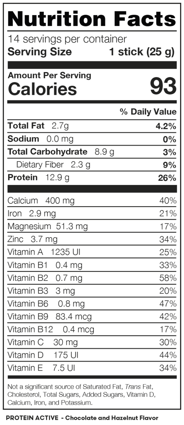 NUTRITION TABLE FUXION PROTEIN ACTIVE - CHOCOLATE & HAZELNUT